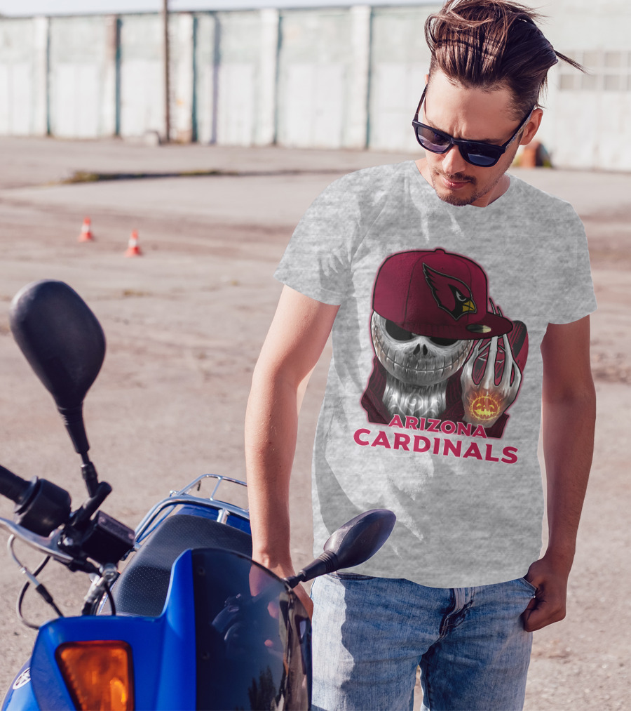 Arizona Cardinals Jackskull Pumpkin Helmet T-Shirt
