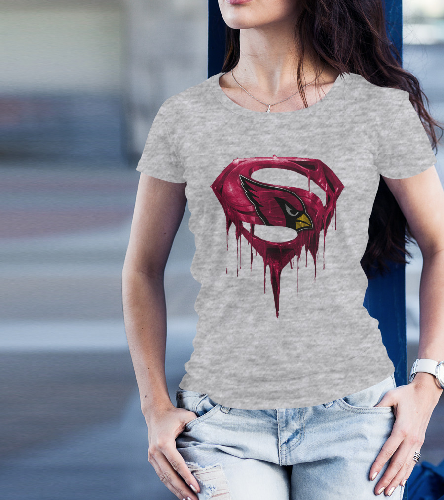 SPM Arizona Cardinals Dripping Super Hero Emblem T-Shirt