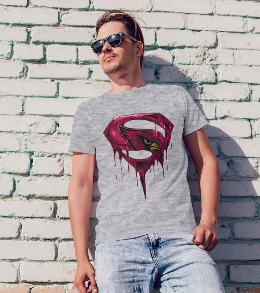 SPM Arizona Cardinals Dripping Super Hero Emblem T-Shirt