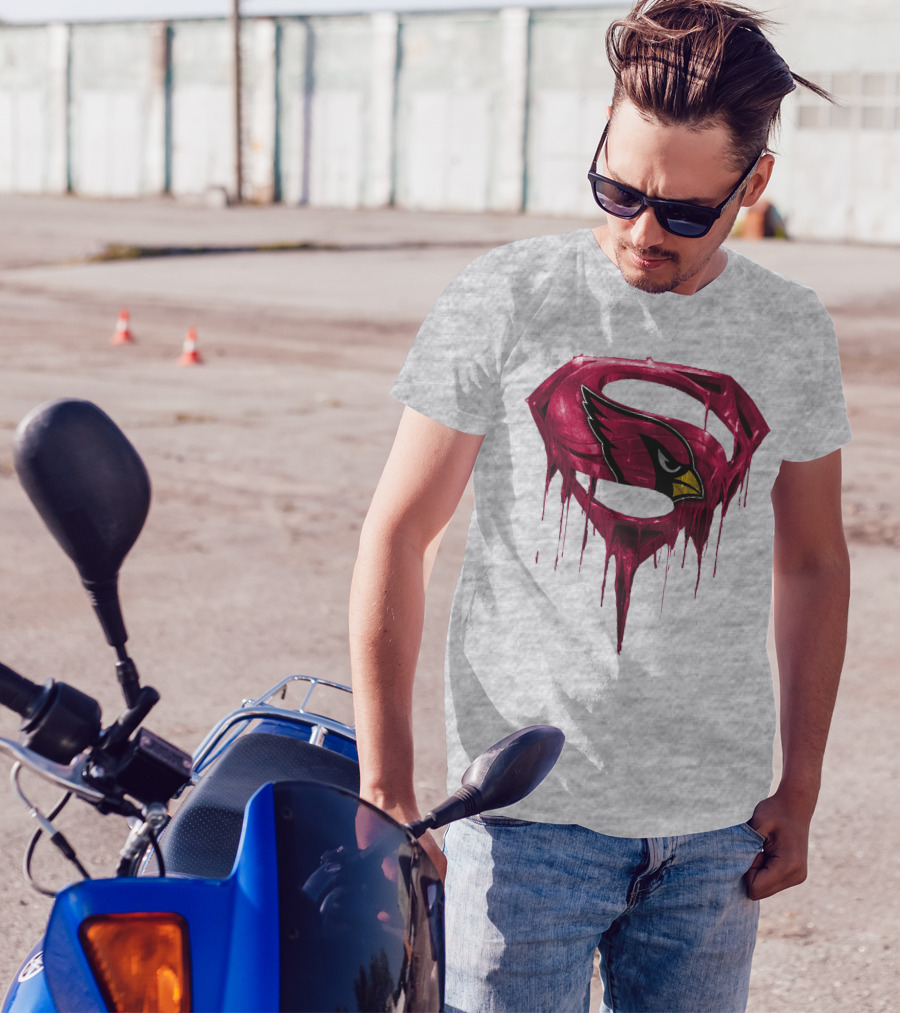 SPM Arizona Cardinals Dripping Super Hero Emblem T-Shirt