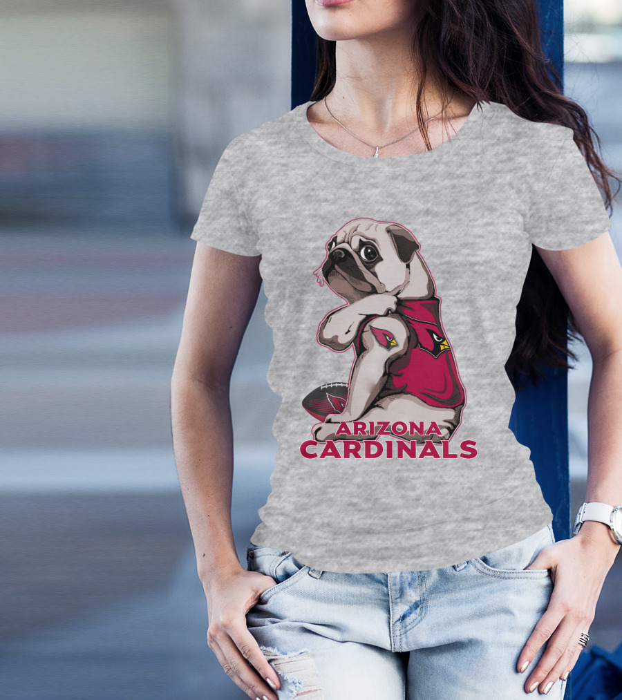Arizona Cardinals Pug Sports Fan T-Shirt