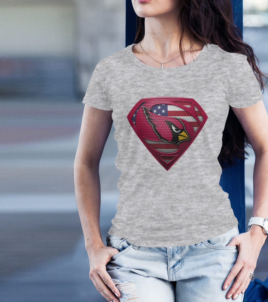 Spm Arizona Cardinals Superman American Flag T-Shirt