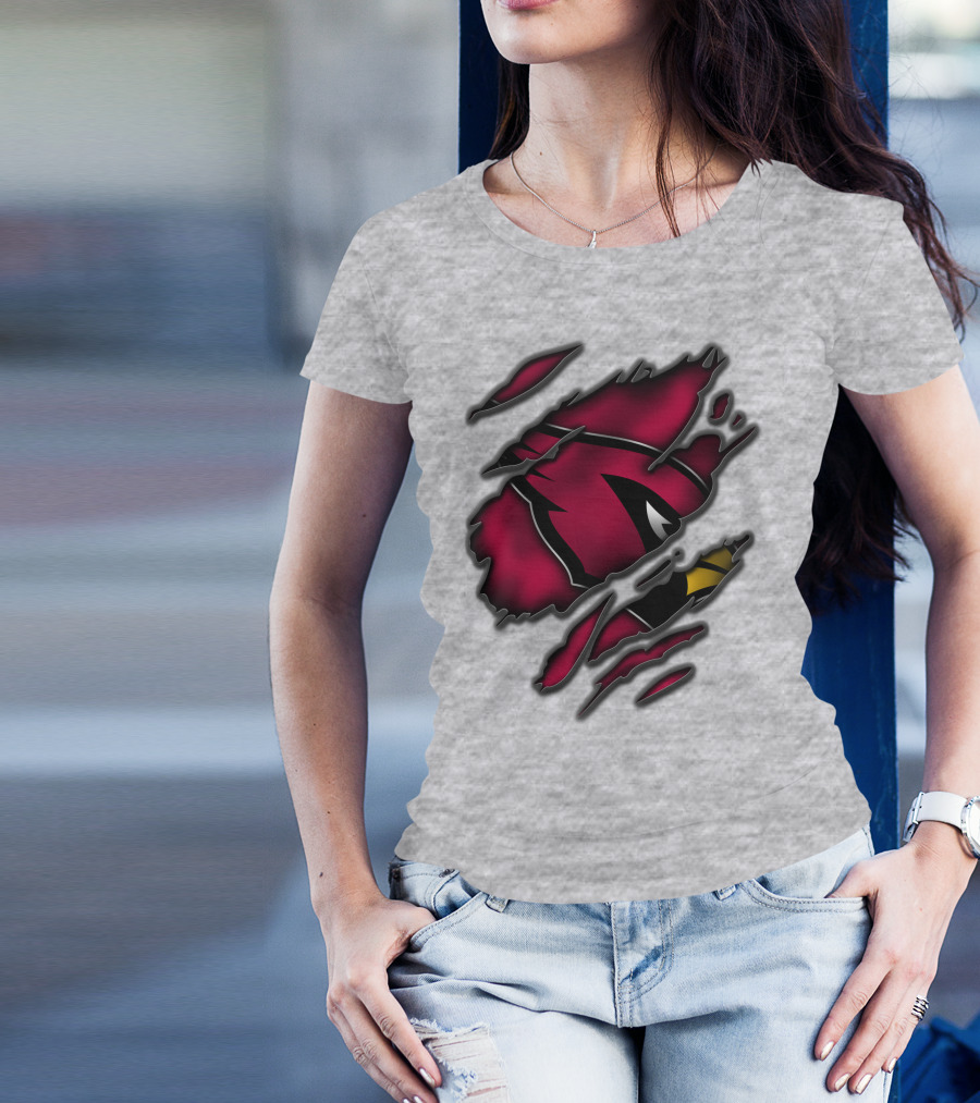 Torn Arizona Cardinals Logo Ripped T-Shirt