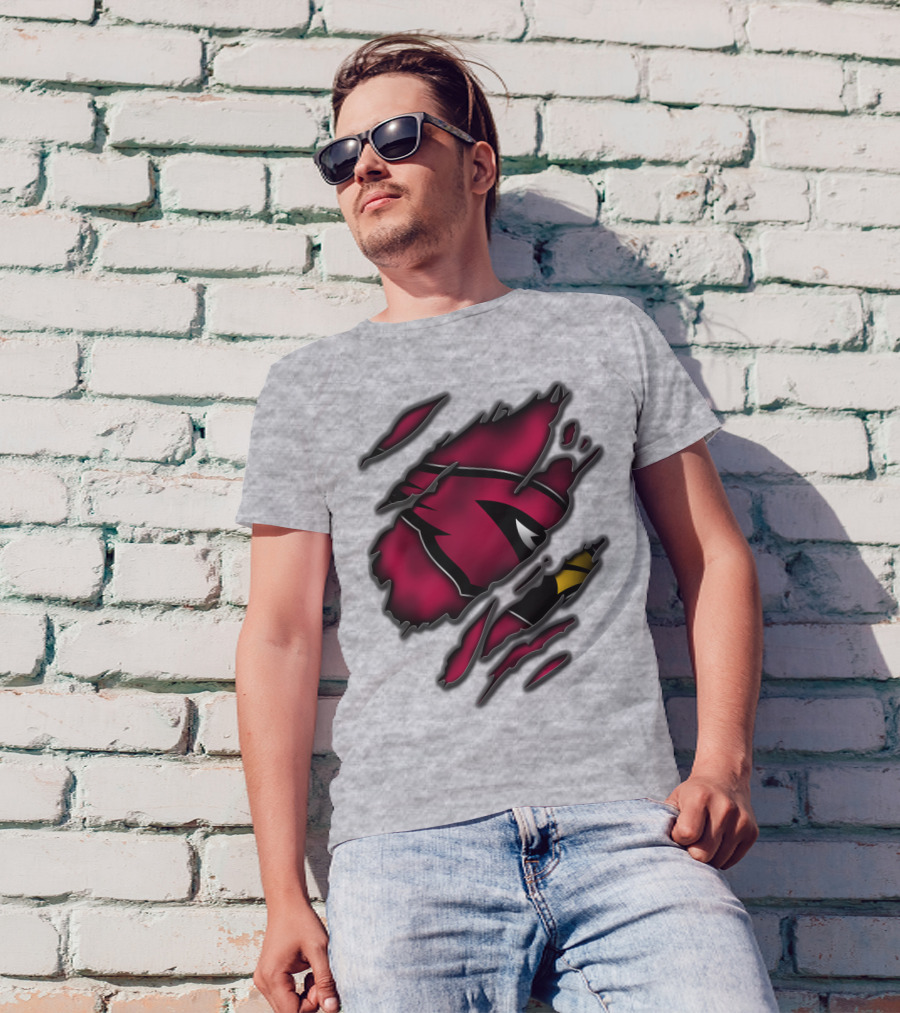 Torn Arizona Cardinals Logo Ripped T-Shirt