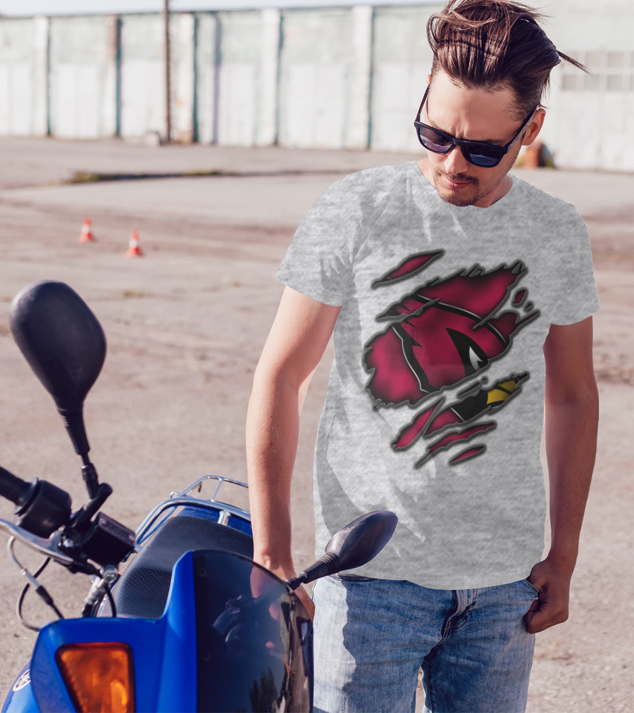 Torn Arizona Cardinals Logo Ripped T-Shirt
