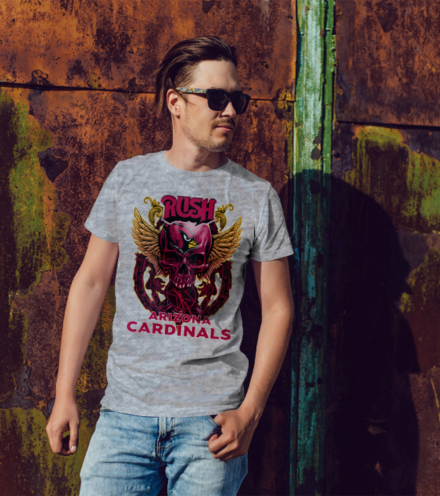 Rush Arizona Cardinals Skull Wings T-Shirt