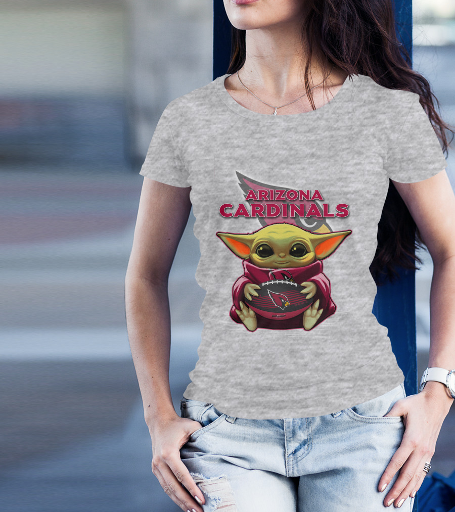 Arizona Cardinals Baby Yoda Football T-Shirt