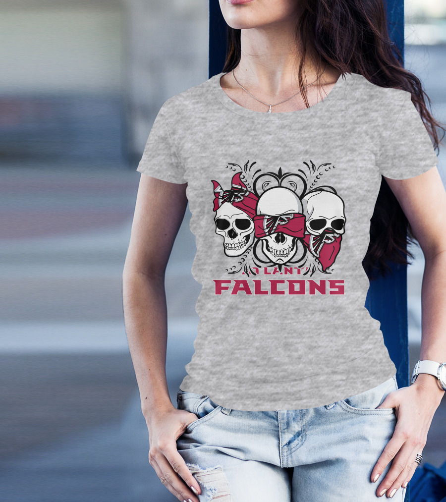 3 Skull Atlanta Falcons Bandana T-Shirt