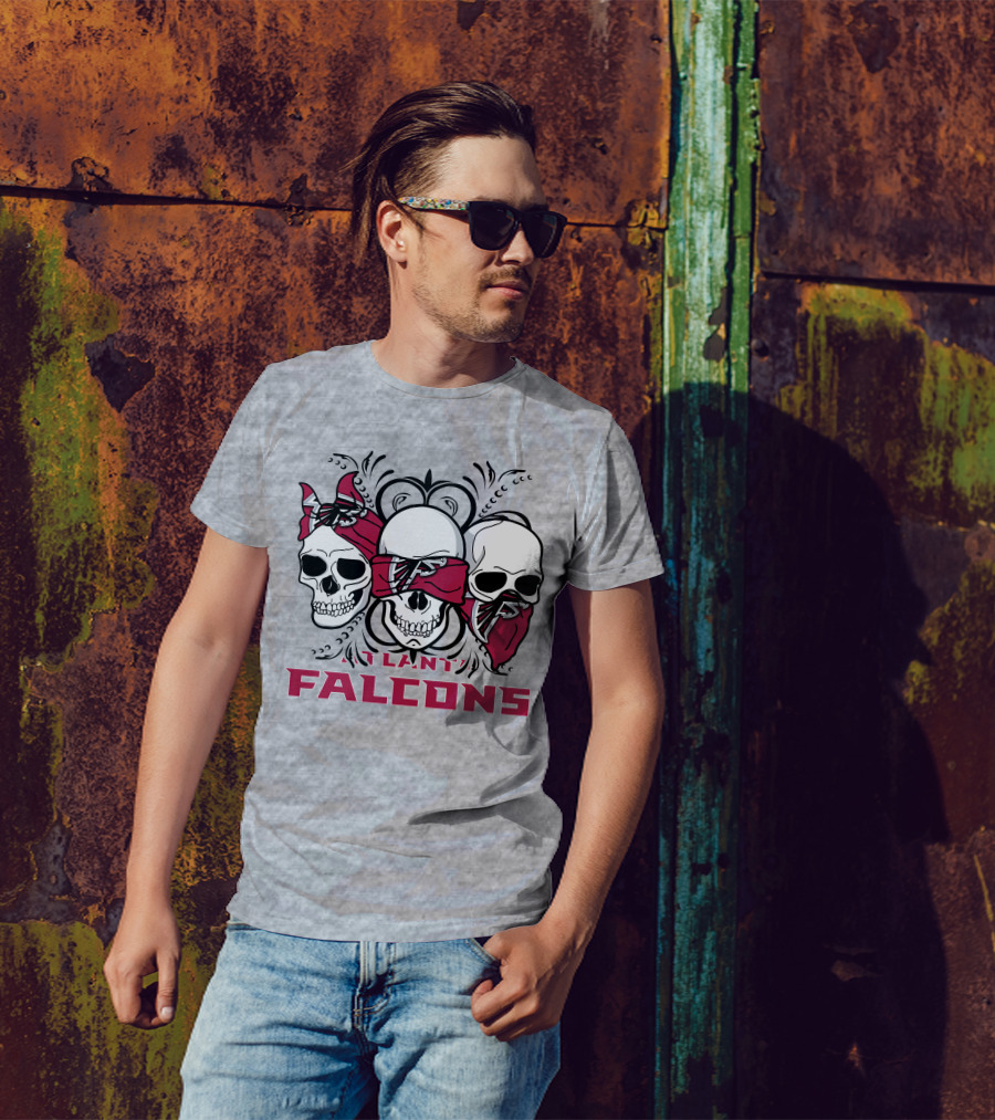 3 Skull Atlanta Falcons Bandana T-Shirt