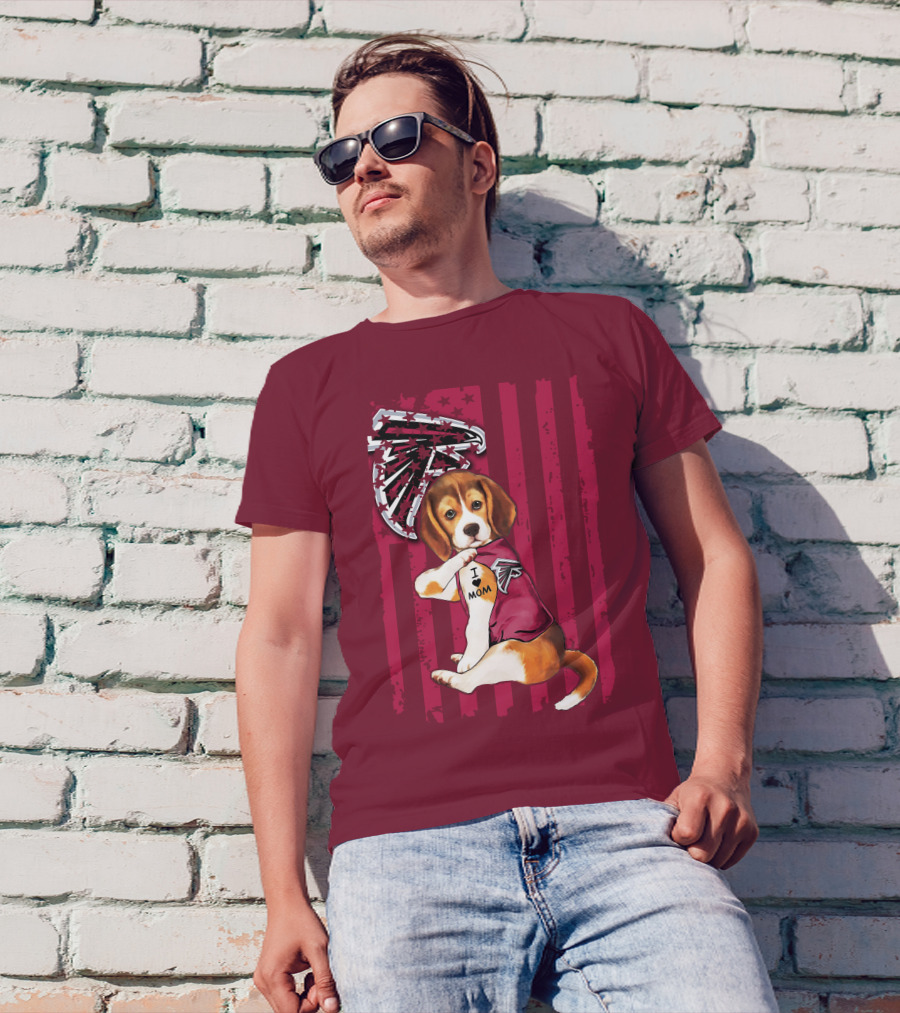 Beagle I Love Mom Atlanta Falcons T-Shirt