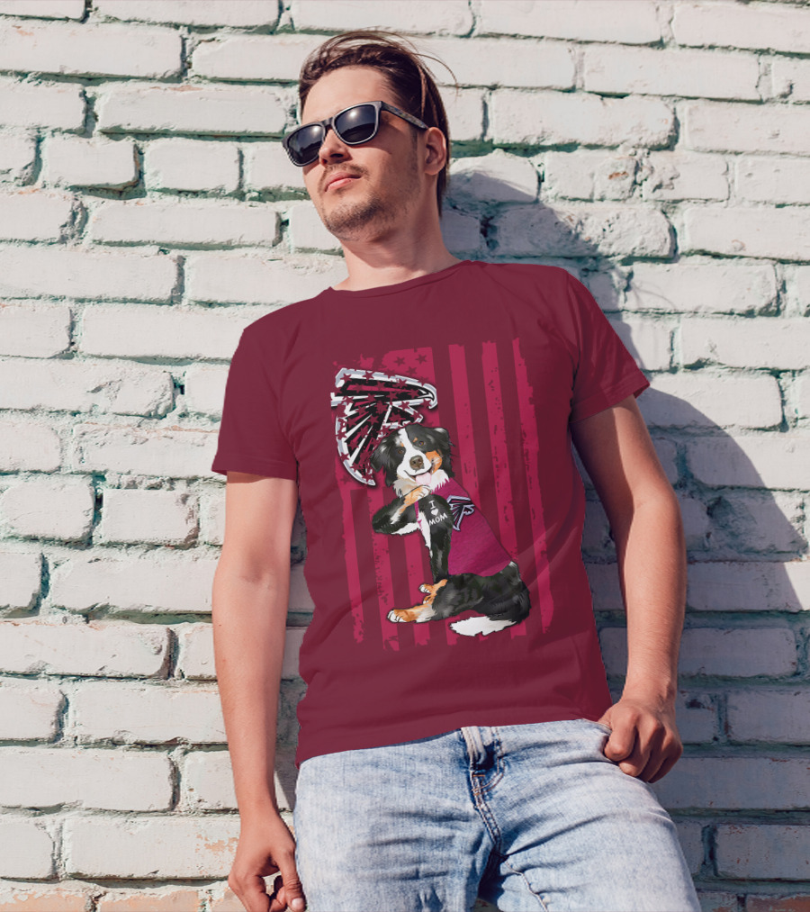 Atlanta Falcons Border Collie I Love Mom T-Shirt