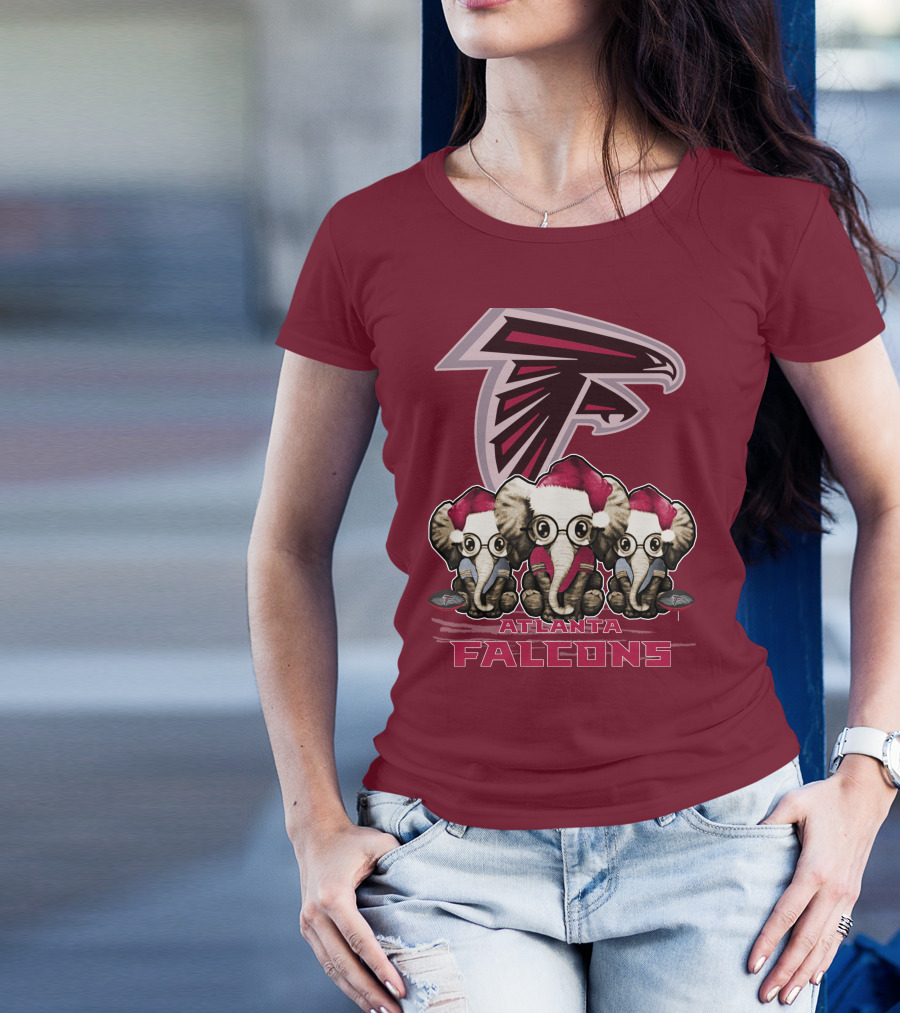 Atlanta Falcons Santa Elephants Christmas T-Shirt