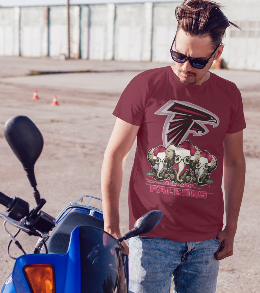 Atlanta Falcons Santa Elephants Christmas T-Shirt