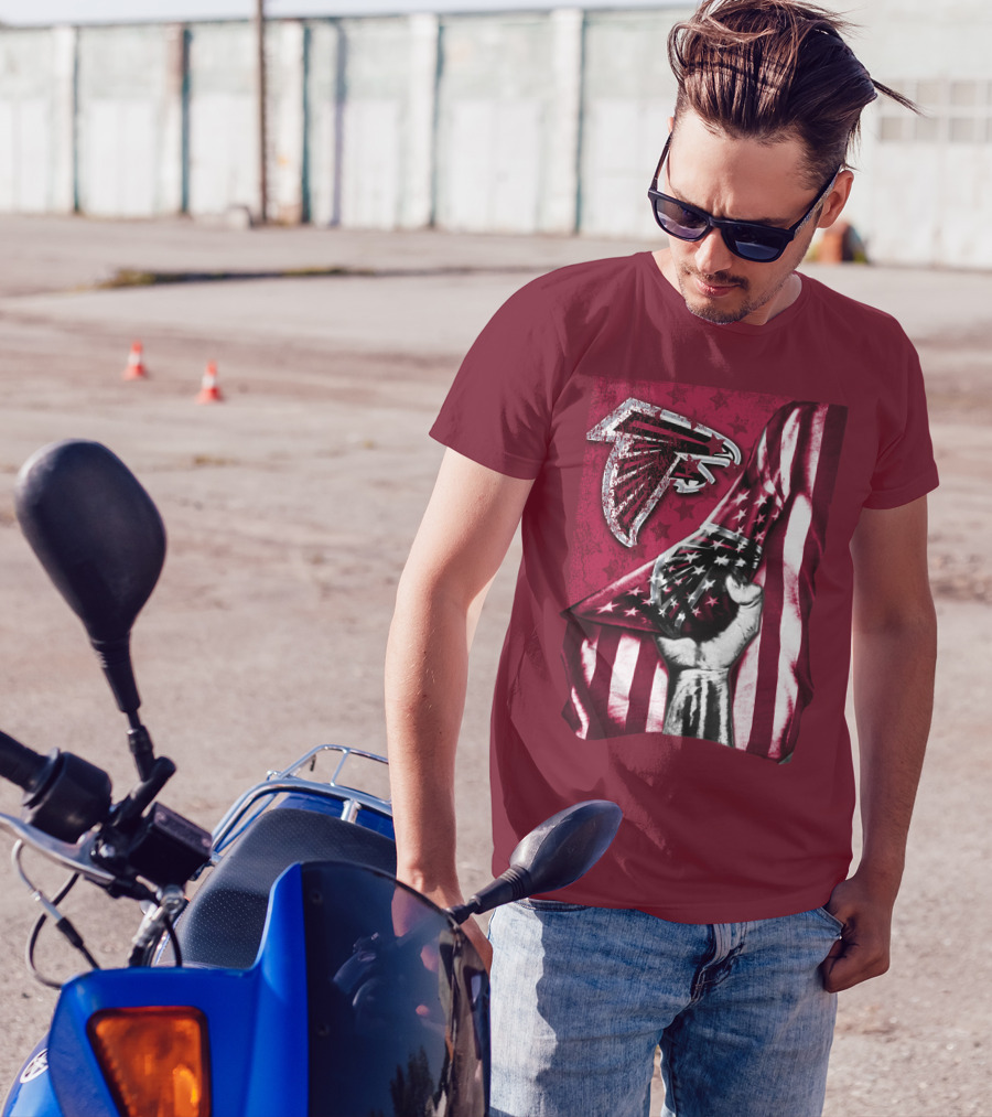 Atlanta Falcons American Flag Pride Banner T-Shirt
