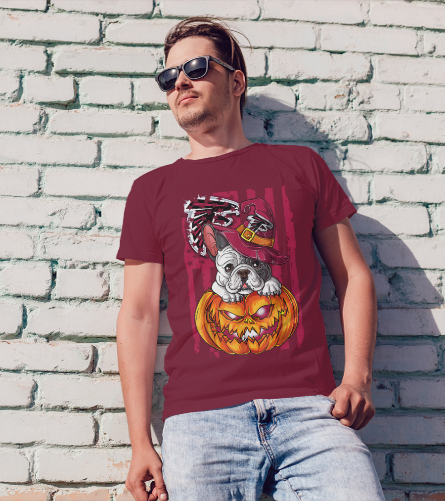 Hlw Bulldog Pumpkin Halloween Atlanta Falcons T-Shirt