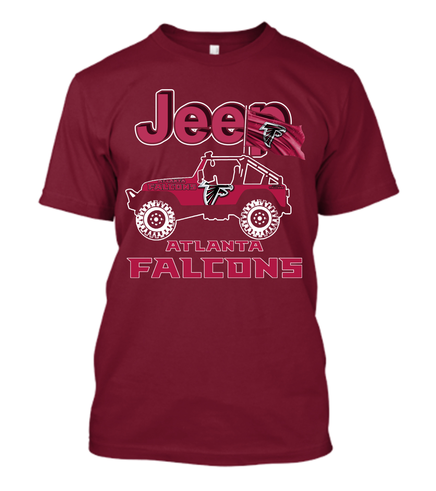 Jeep Atlanta Falcons Logo Off-Road Vehicle Fan Gear T-Shirt