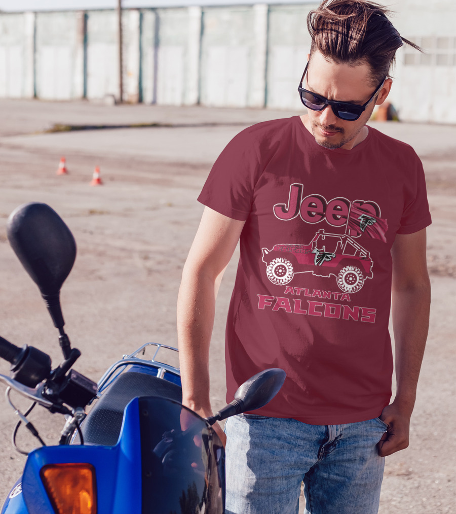 Jeep Atlanta Falcons Logo Off-Road Vehicle Fan Gear T-Shirt