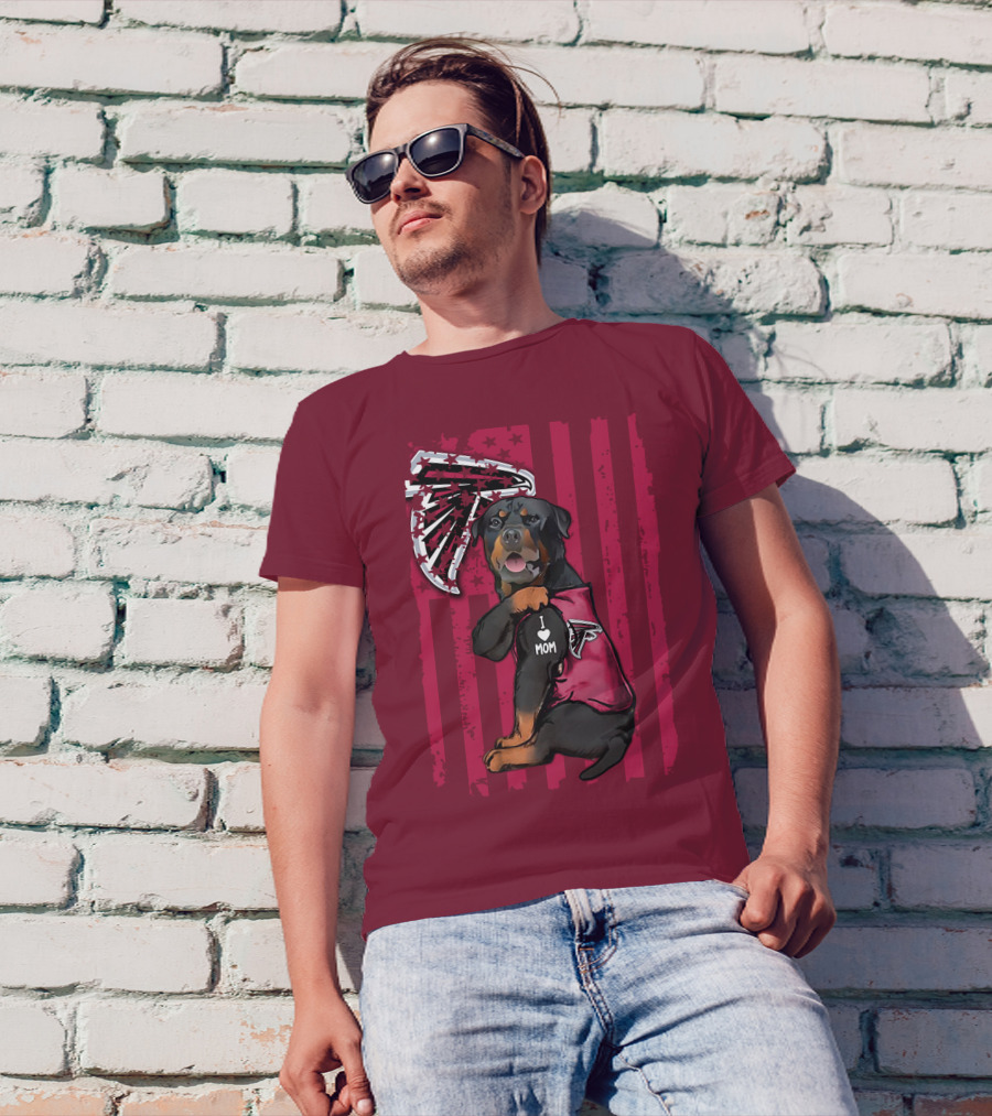 Rottweiler I Love Mom Atlanta Falcons T-Shirt