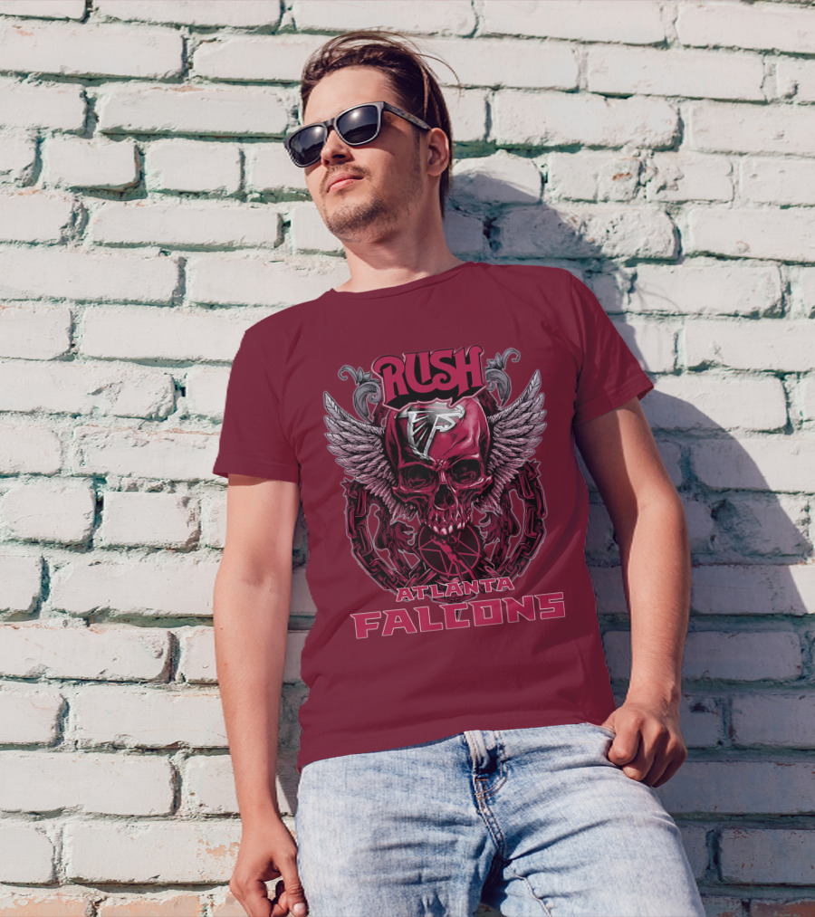 Rush Atlanta Falcons Skull Wings T-Shirt