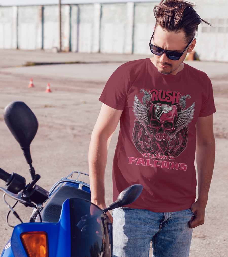 Rush Atlanta Falcons Skull Wings T-Shirt