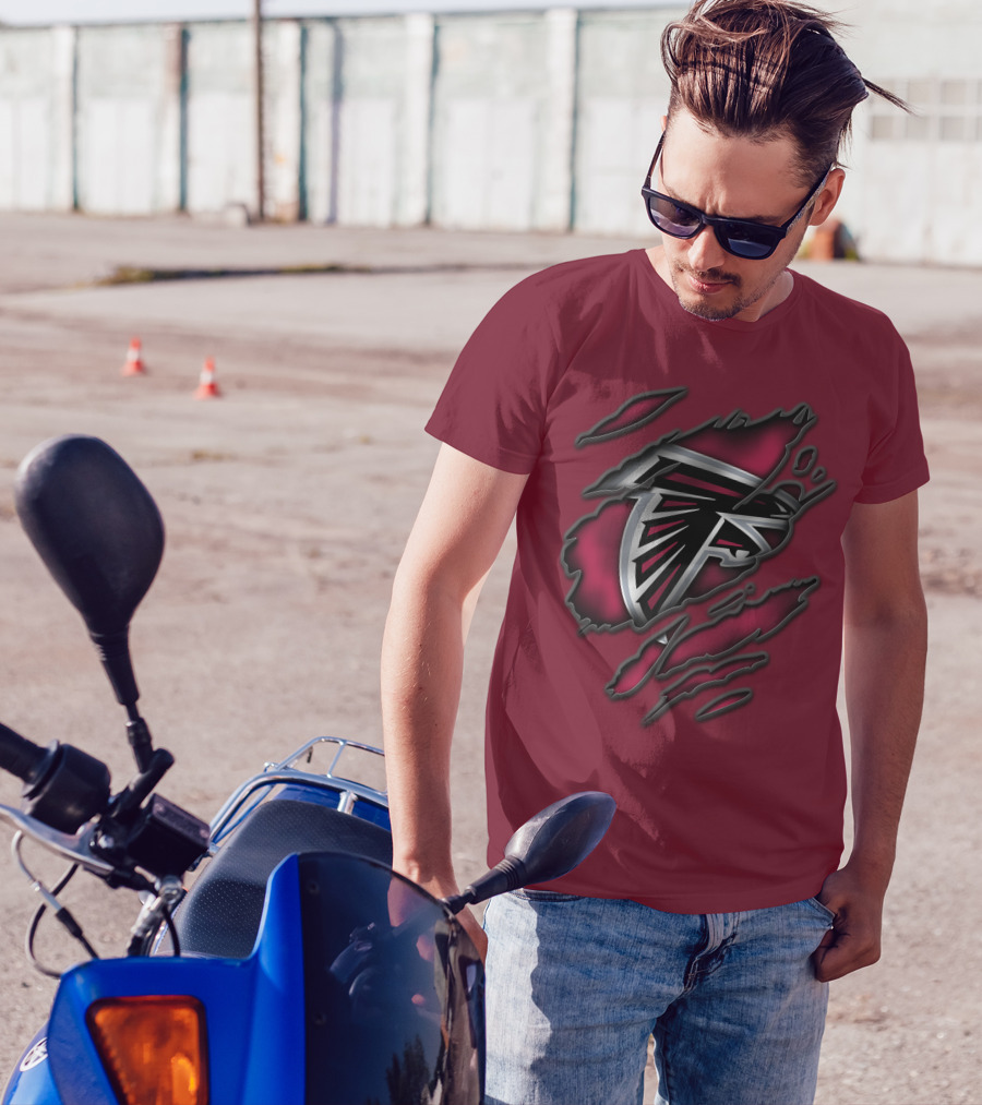 Torn Atlanta Falcons Logo T-Shirt