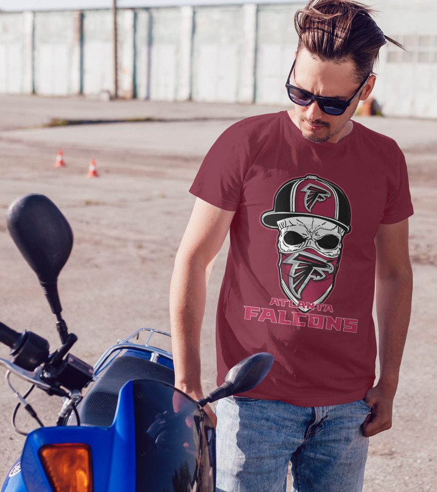Atlanta Falcons Skull Hat Mask T-Shirt