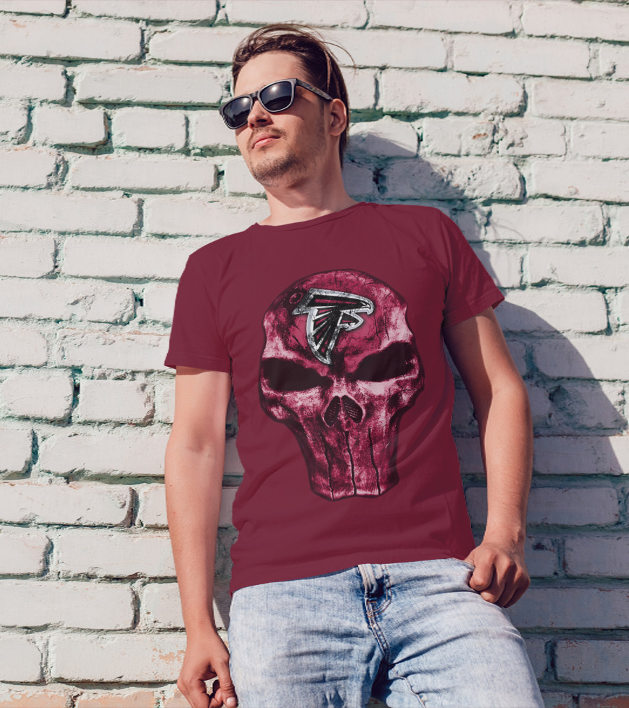 Skull Atlanta Falcons Logo Emblem T-Shirt