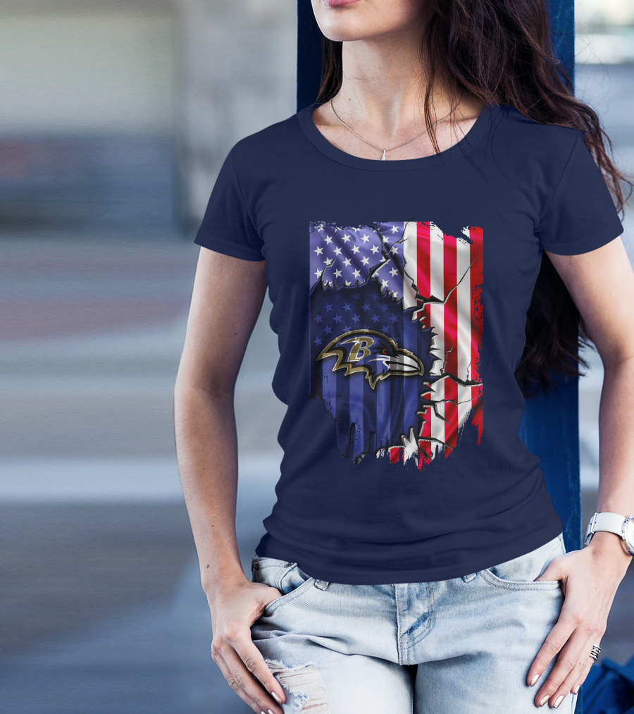 Baltimore Ravens American Flag T-Shirt