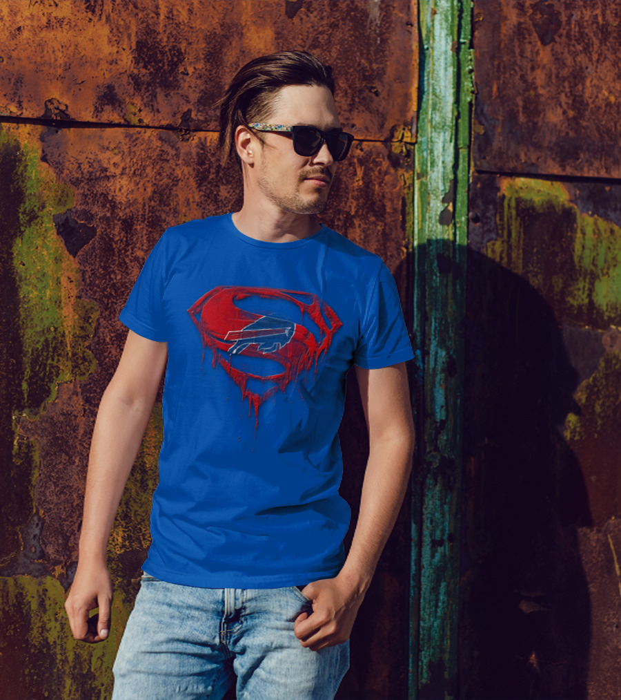 Buffalo Bills Superman Logo Fusion T-Shirt