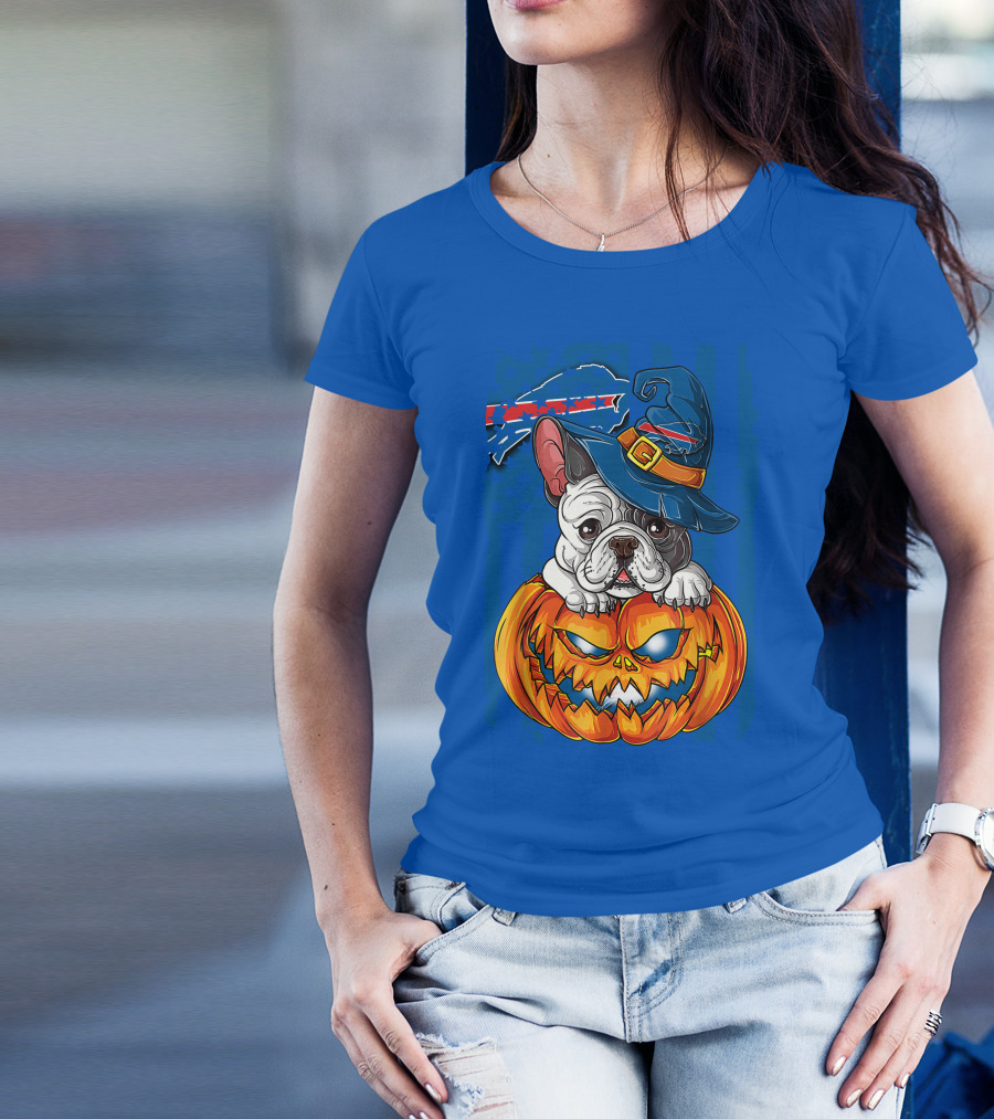 Buffalo Bills Bulldog Halloween Pumpkin T-Shirt