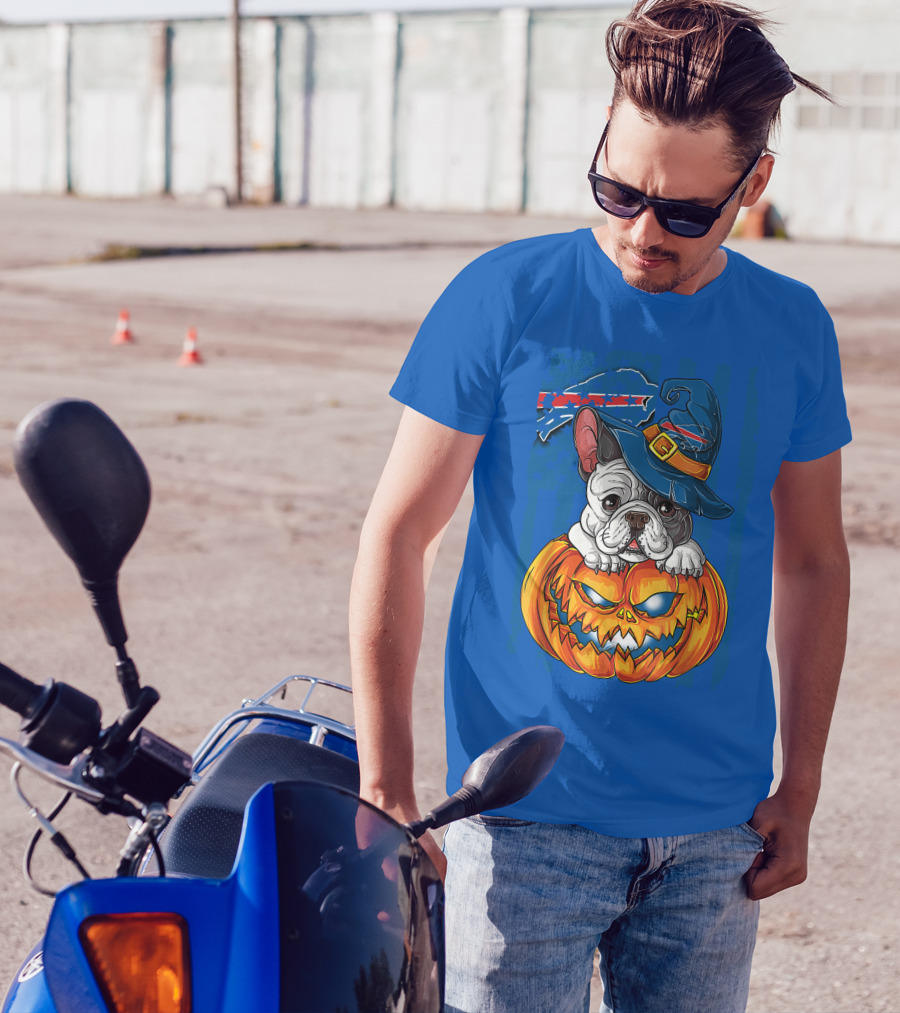 Buffalo Bills Bulldog Halloween Pumpkin T-Shirt