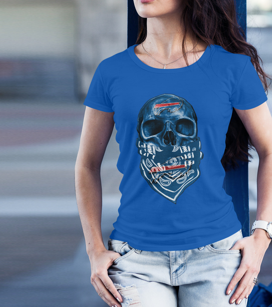 Buffalo Bills Skull With Bandana T-Shirt