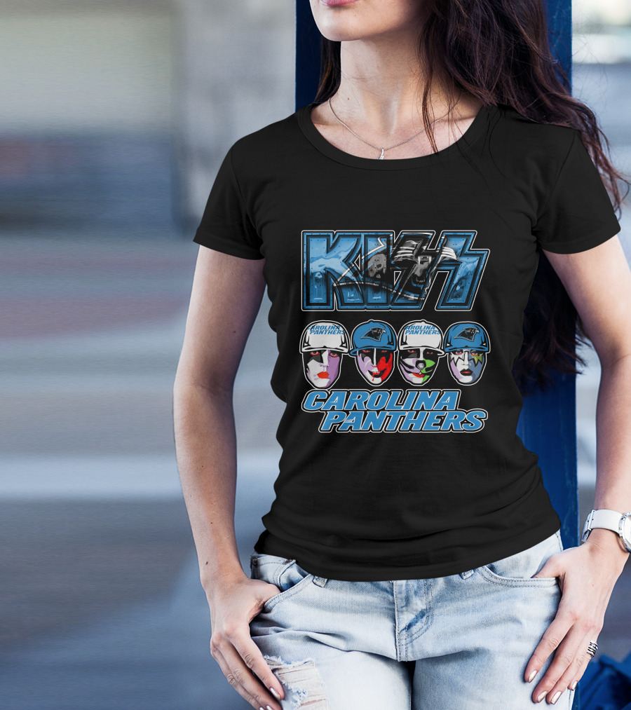 KISS Carolina Panthers Rock Band Face Paint Fan Merch T-Shirt