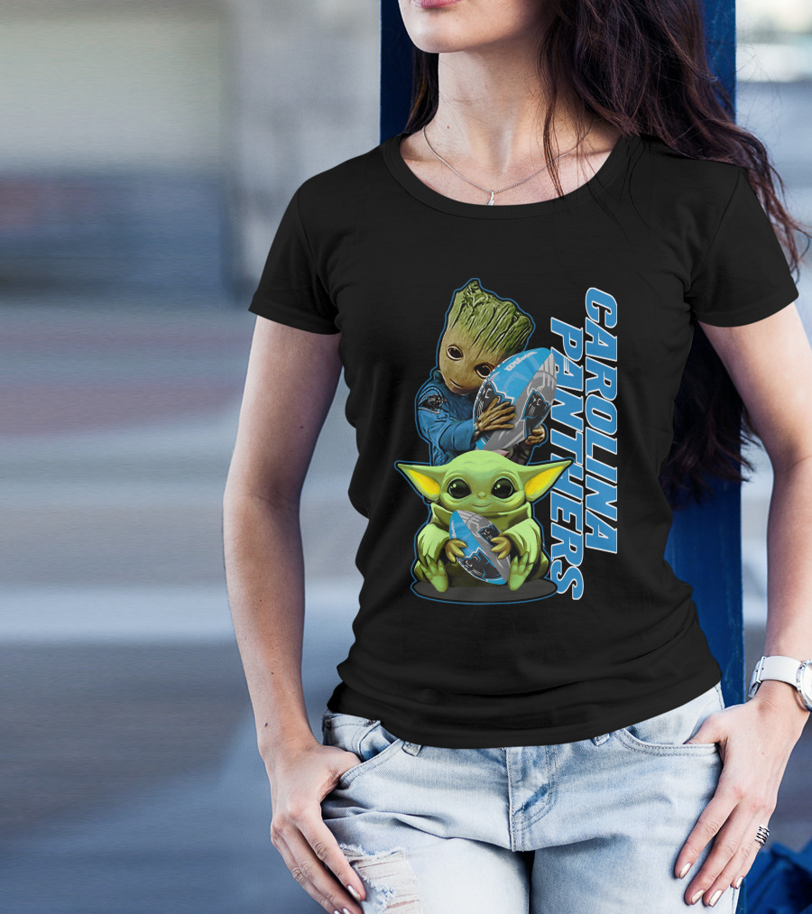 Grzd Carolina Panthers Groot Baby Alien Football T-Shirt