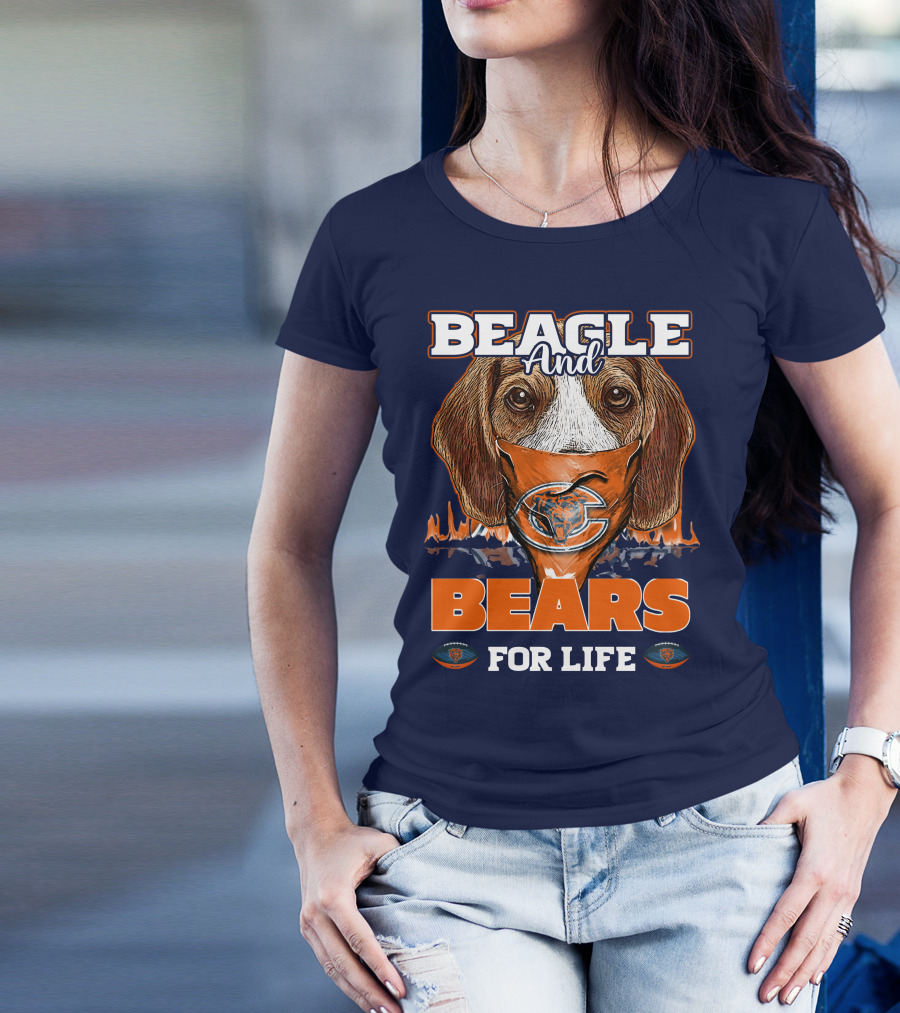 BEAGLE AND BEARS FOR LIFE CHICAGO BEARS T-Shirt