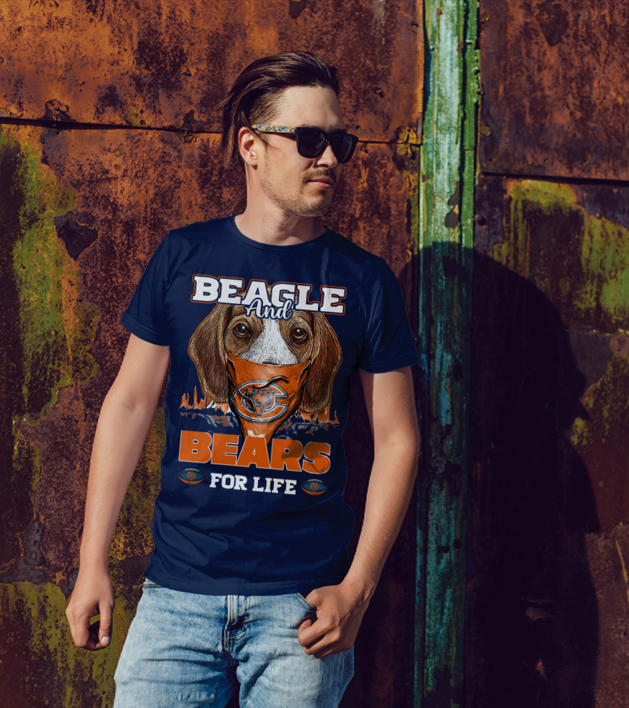 BEAGLE AND BEARS FOR LIFE CHICAGO BEARS T-Shirt