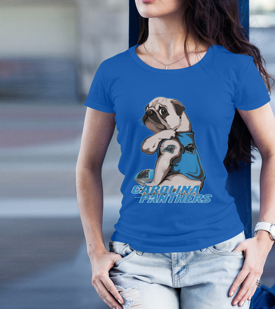 CAROLINA PANTHERS PUG WITH TEAM T-Shirt