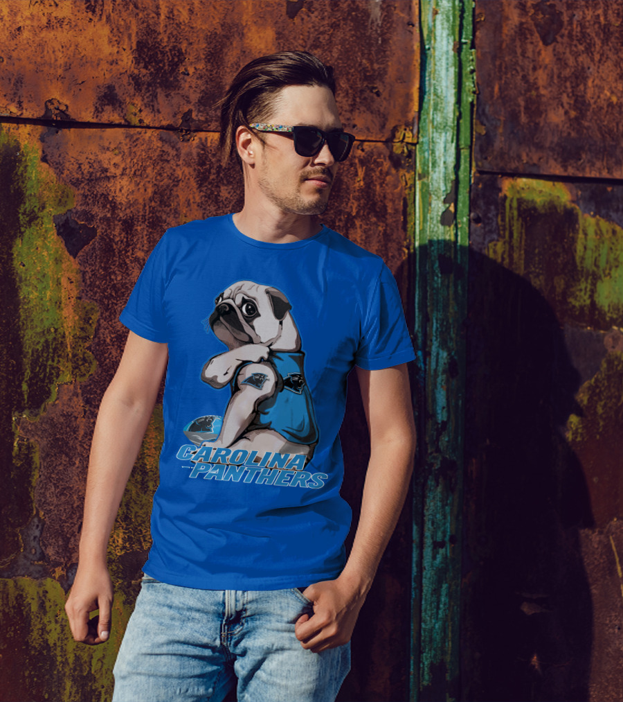 CAROLINA PANTHERS PUG WITH TEAM T-Shirt