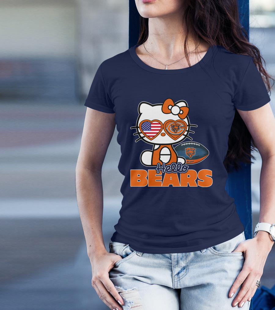 Hello Bears Hellokitty Chicago Bears Football T-Shirt