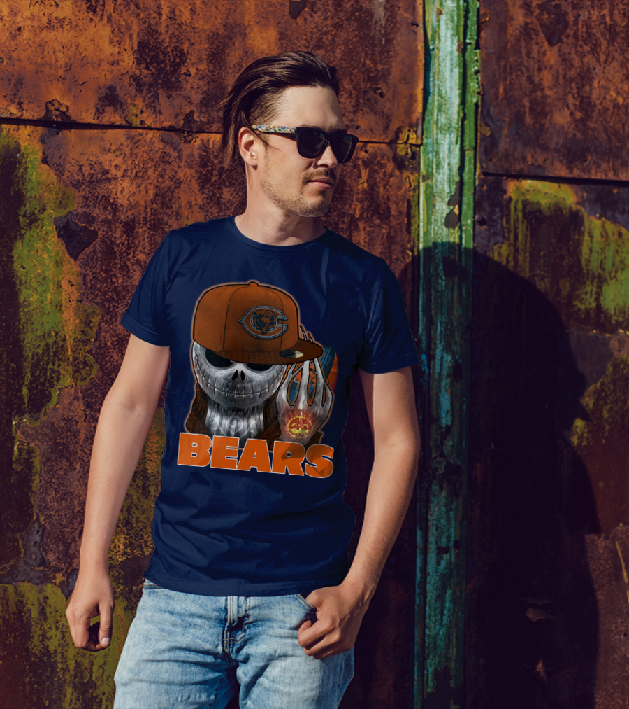 Jackskull BEARS CHICAGO Halloween Football Skeleton T-Shirt