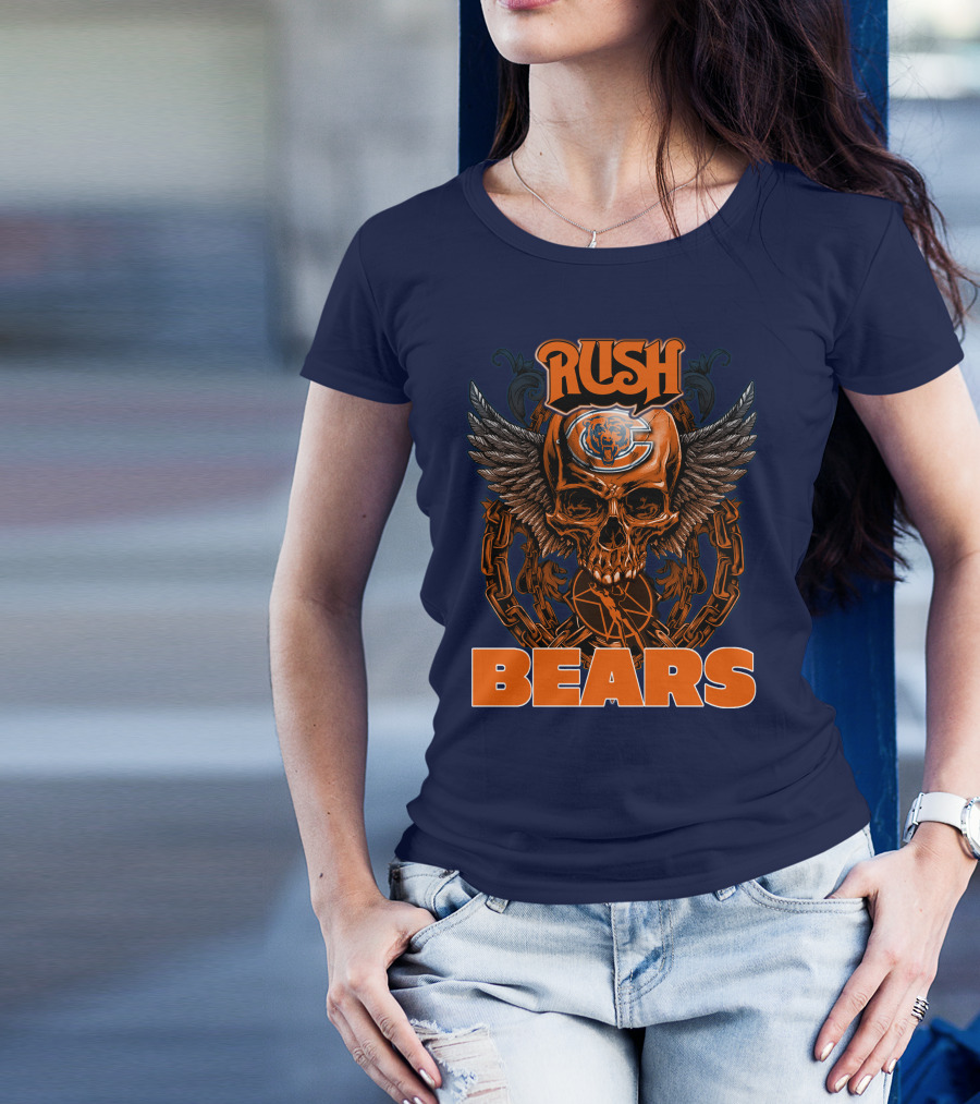 Rush Chicago Bears Skull Wings Chain T-Shirt