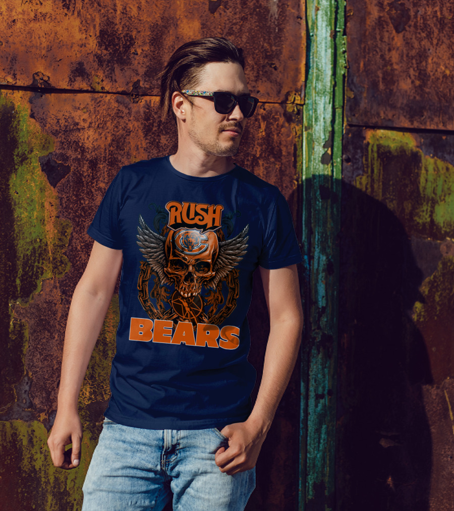 Rush Chicago Bears Skull Wings Chain T-Shirt