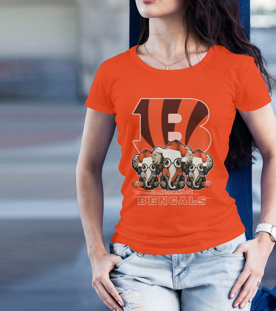 Cincinnati Bengals Xmas Elephants T-Shirt