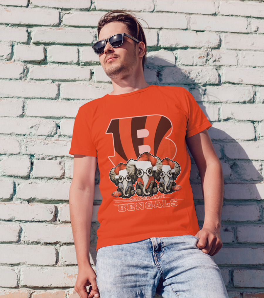 Cincinnati Bengals Xmas Elephants T-Shirt