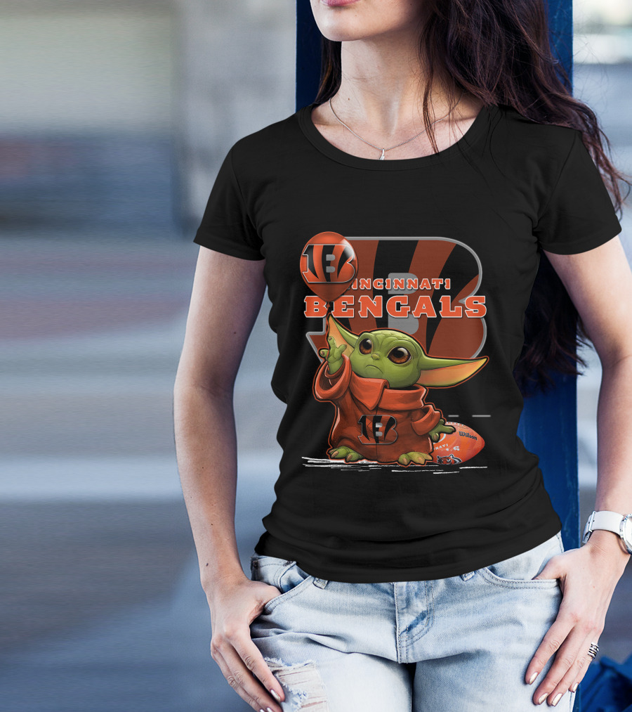 Yoda Cincinnati Bengals Wilson Football T-Shirt