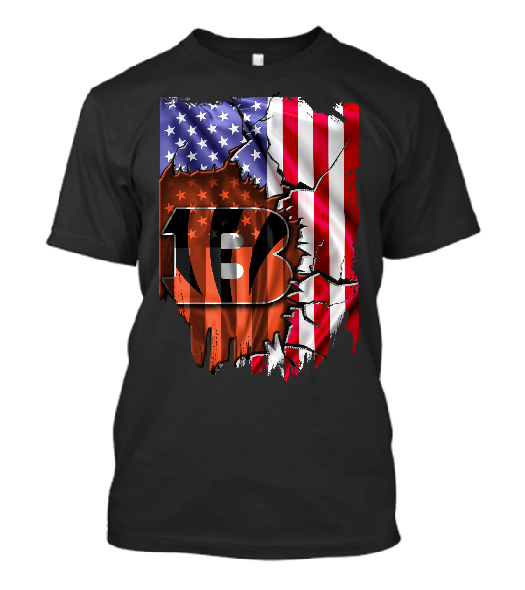 American Flag Cincinnati Bengals B Logo In Ohio背景 T-Shirt