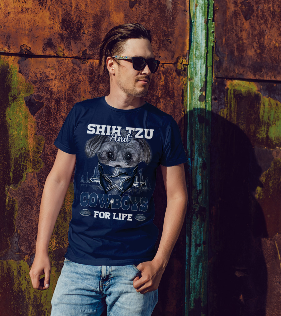 SHIH TZU And COWBOYS For Life T-Shirt