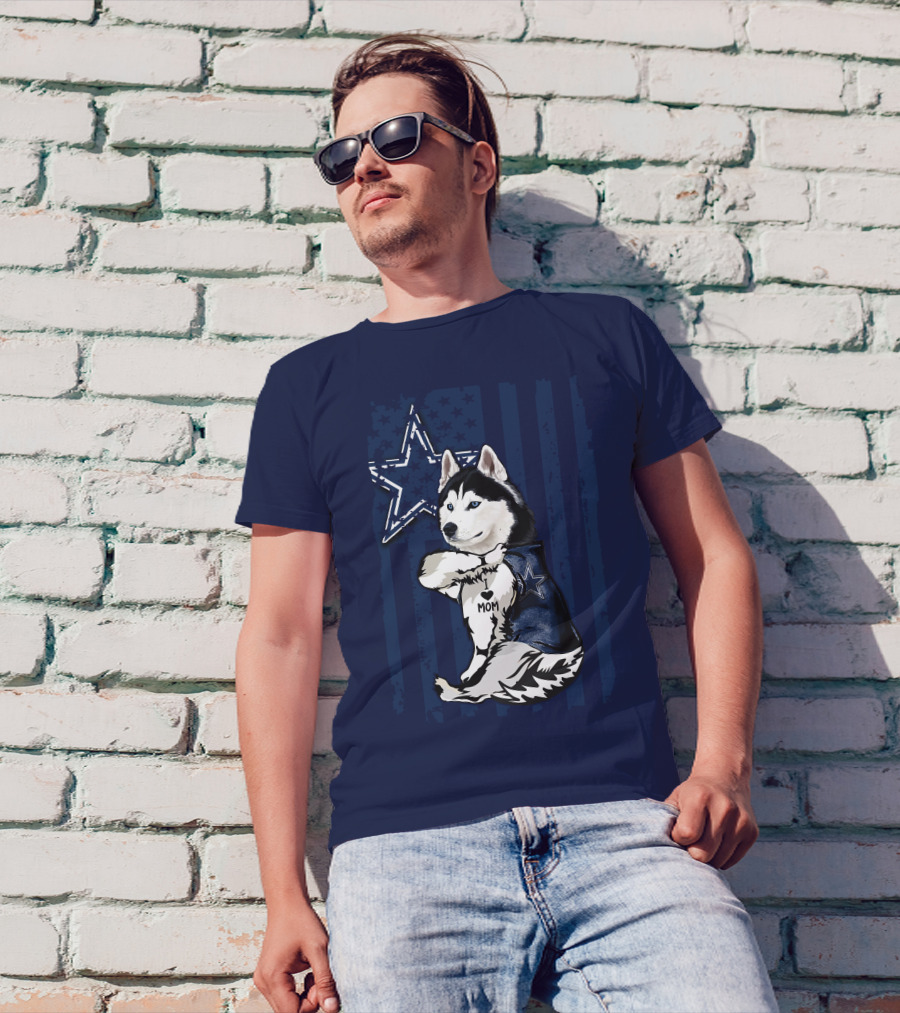Siberian Husky Dallas Cowboys Star Mom T-Shirt