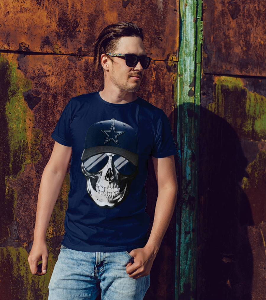 Skull Dallas Cowboys Star Hat Sunglasses T-Shirt