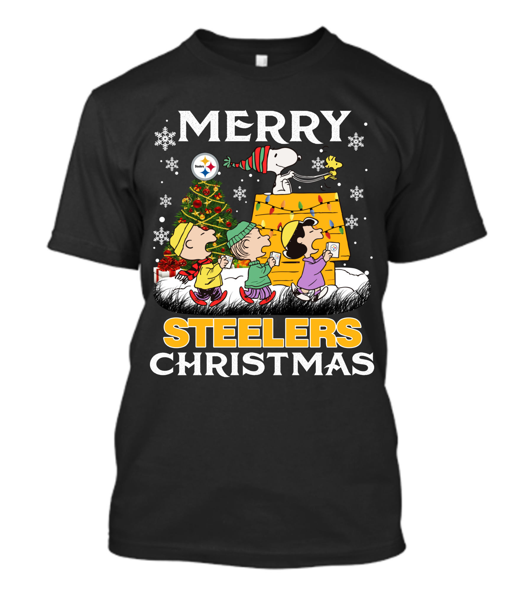 Merry Christmas Steelers Snoopy Peanuts Characters Weihnachten T-Shirt